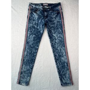 Denim & Rivets Acid Wash Track Stripe Jean Size 15 Retro Grunge Streetwear Denim